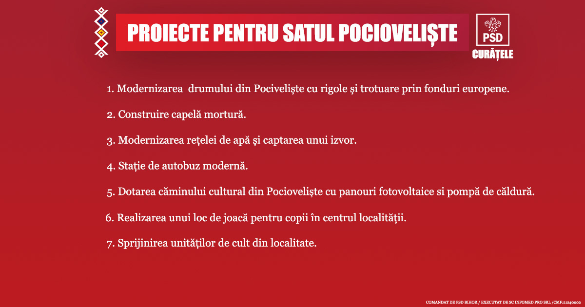 Proiecte pentru satul Pocioveliște
